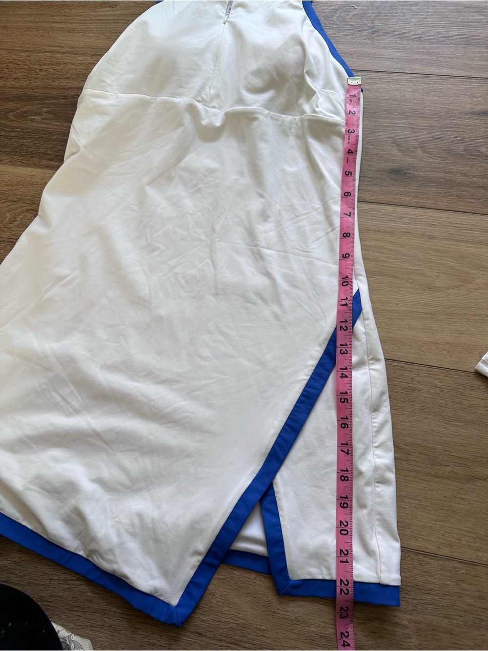 MICHI White Tennis Dress with Blue Trim - Picture 8 of 11